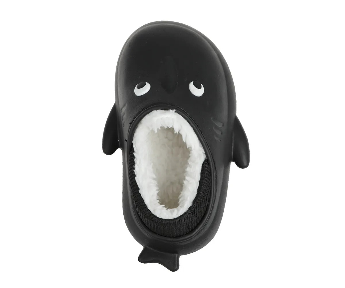 FOAMWALK Toddler Boy's Novelty Clogs with Sherpa and Fur Lining - Cute Shark and Dog Clogs for Toddler