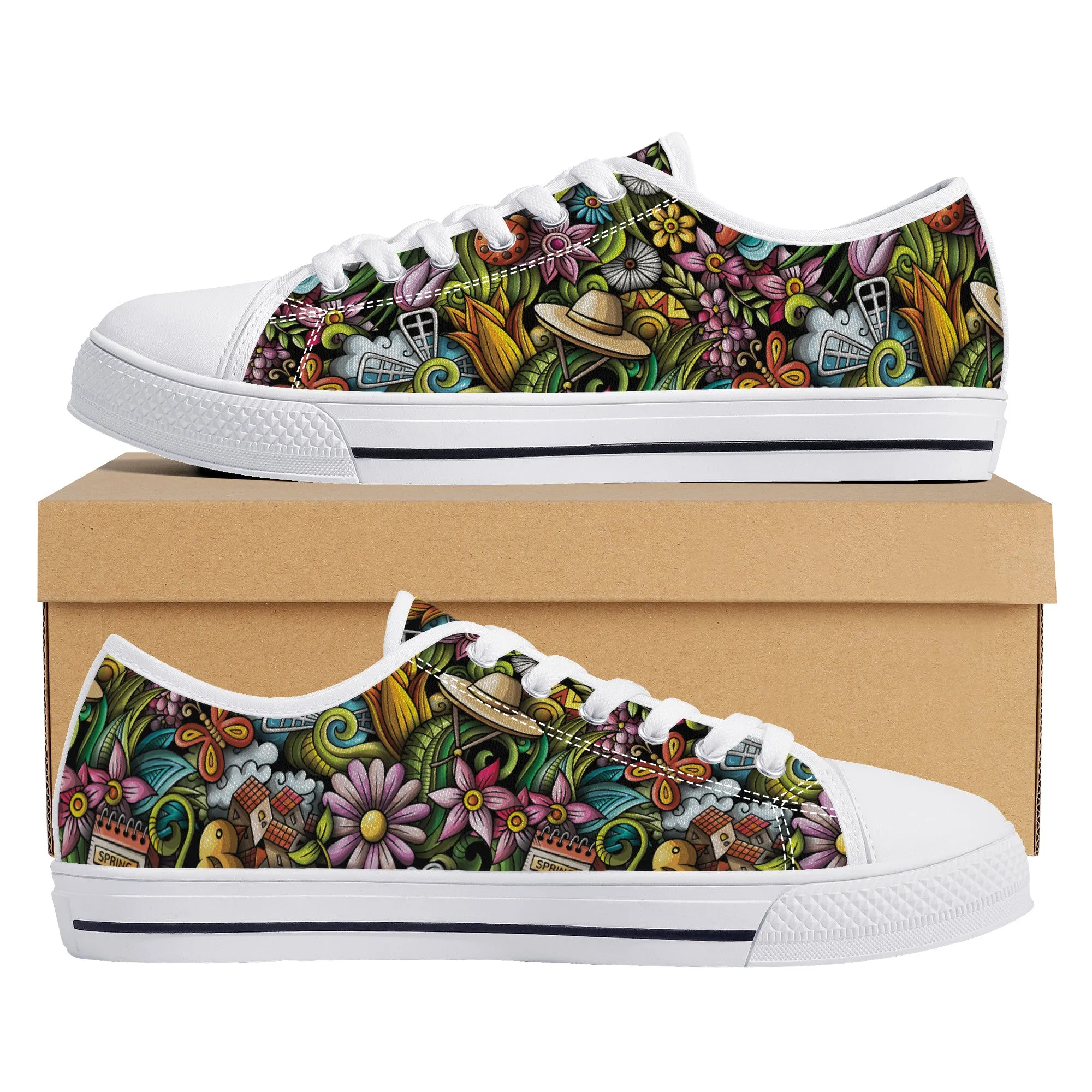 Fun & Creative Digital Audio Illustrations Canvas Sneakers