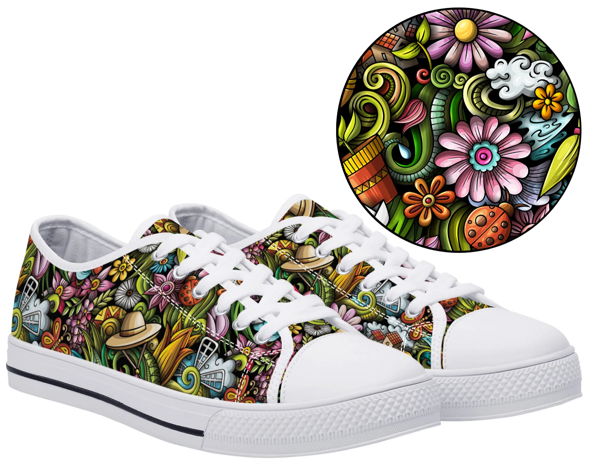 Fun & Creative Digital Audio Illustrations Canvas Sneakers