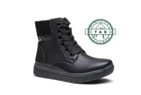 G-Comfort -929-5 - Black Leather – Waterproof – Side Zip and Laces – Removable Insoles – Non-Slip Soles – All Day Natural Comfort – H-Width