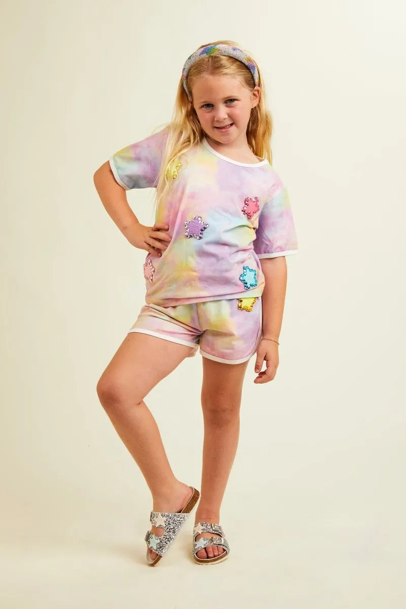 GALAXY STARS TIE DYE TOP AND SHORTS SET