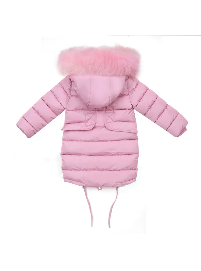 Girls Long Padded Jacket Children Winter Coat
