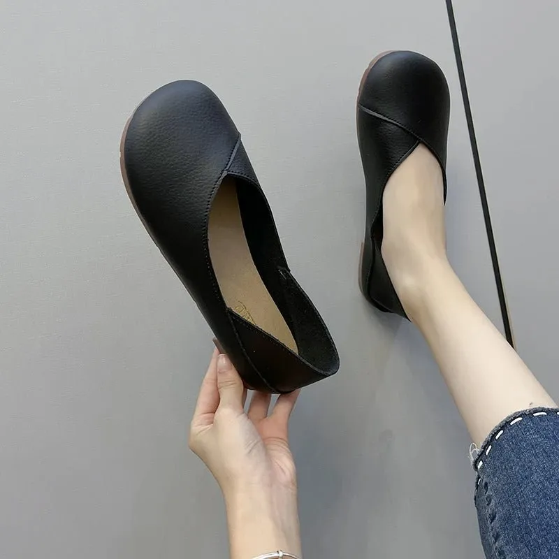 Handmade Milano Genuine Leather Ballerina Flats