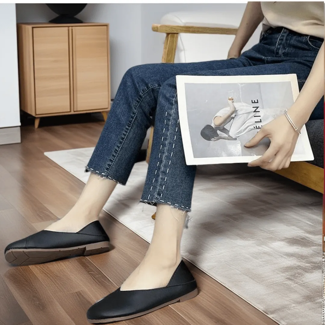 Handmade Milano Genuine Leather Ballerina Flats