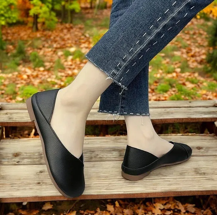 Handmade Milano Genuine Leather Ballerina Flats