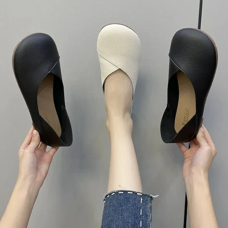 Handmade Milano Genuine Leather Ballerina Flats