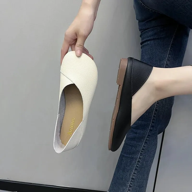 Handmade Milano Genuine Leather Ballerina Flats
