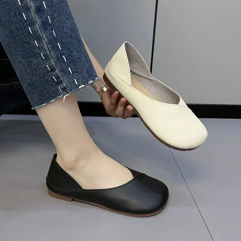 Handmade Milano Genuine Leather Ballerina Flats