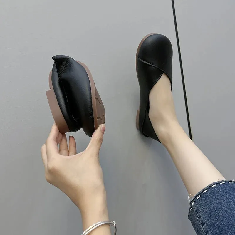 Handmade Milano Genuine Leather Ballerina Flats
