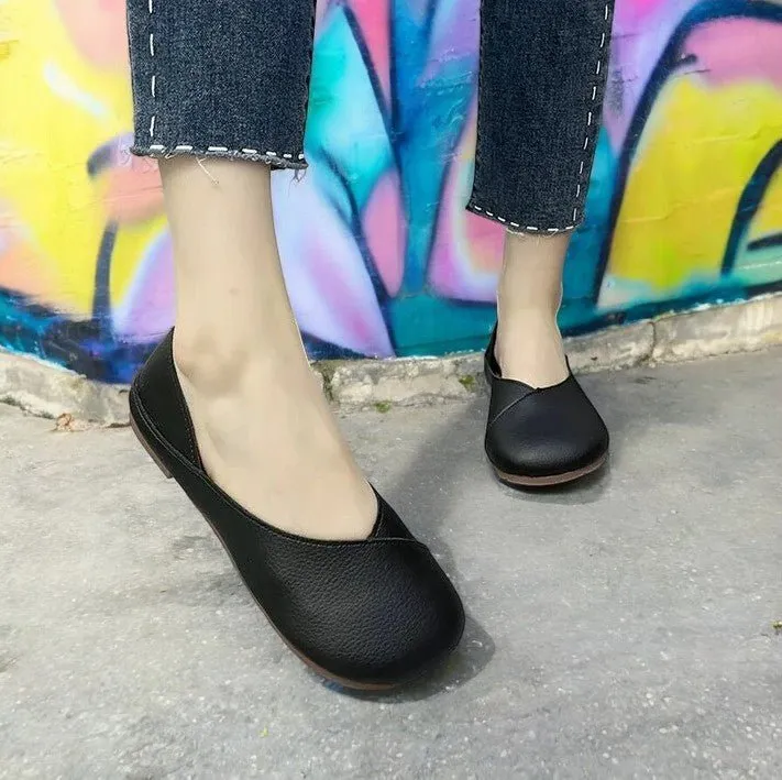 Handmade Milano Genuine Leather Ballerina Flats