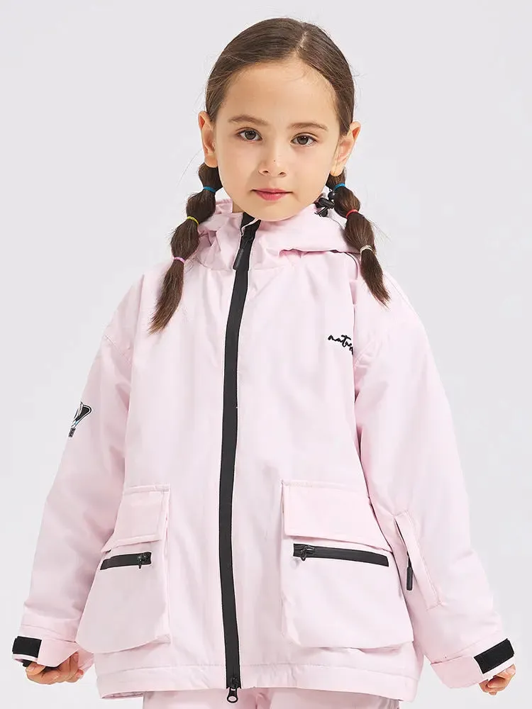 Kids Warm Ski Jacket Coat for Winter Solid Color Snow Wear