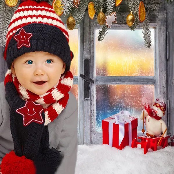 Little Kids Knitted Winter Beanie Hat and Scarf Set, 6 Month Baby to Toddlers
