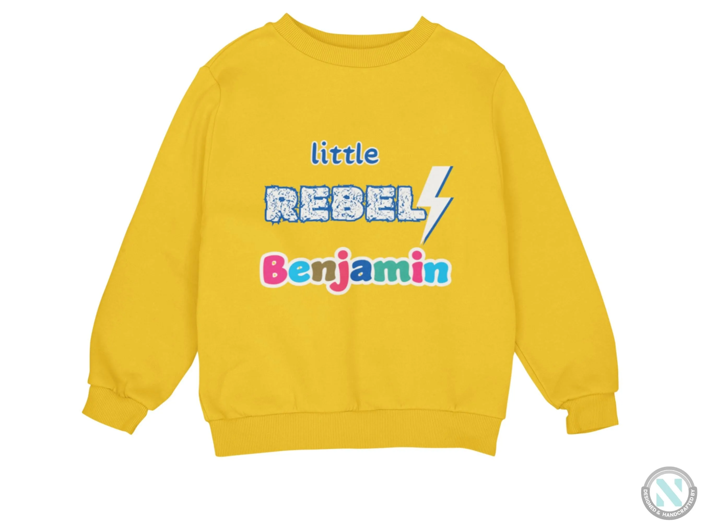 Little Rebel Personalized Name Long Sleeve Toddler Boys Sweatshirt
