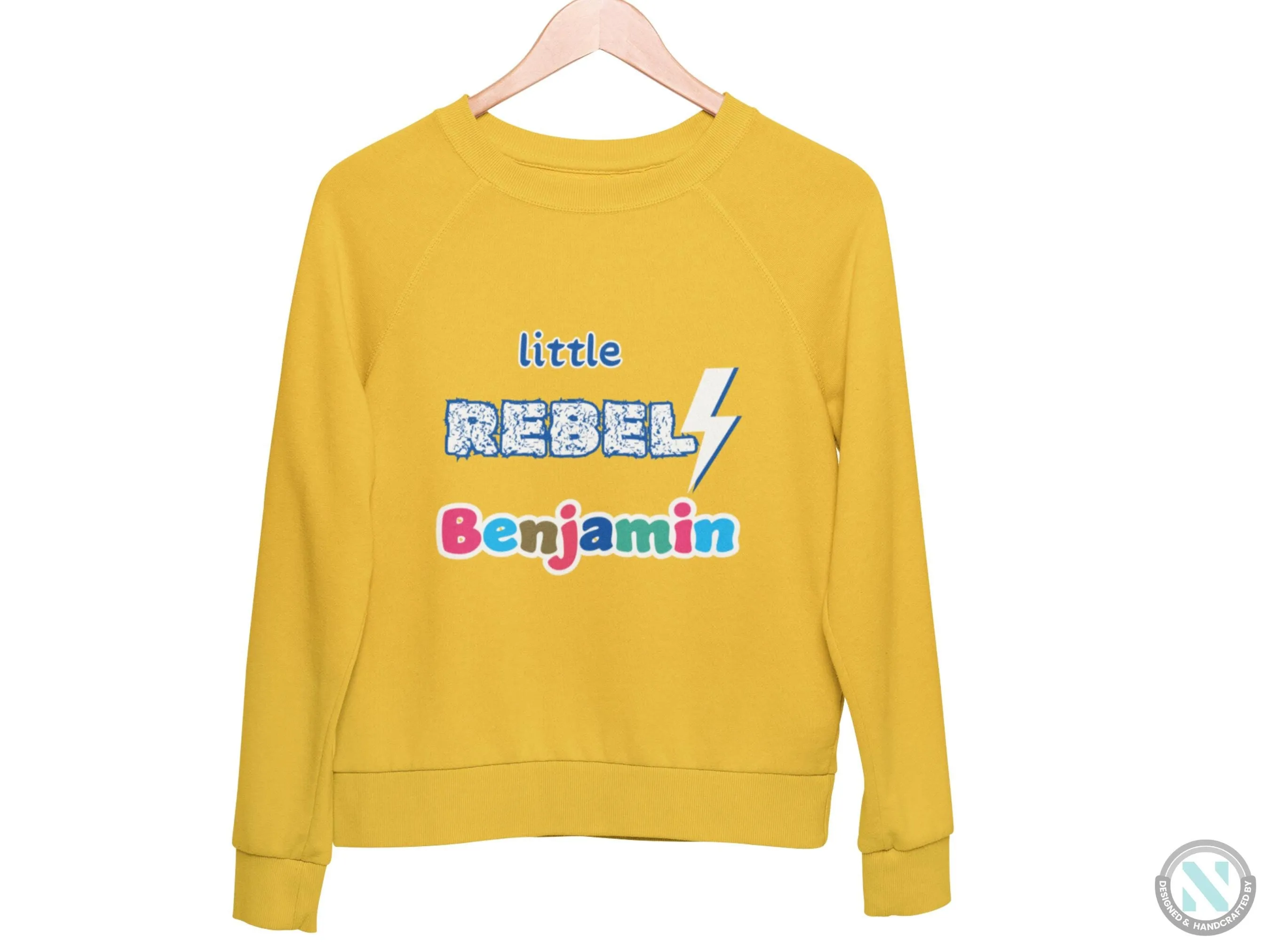 Little Rebel Personalized Name Long Sleeve Toddler Boys Sweatshirt