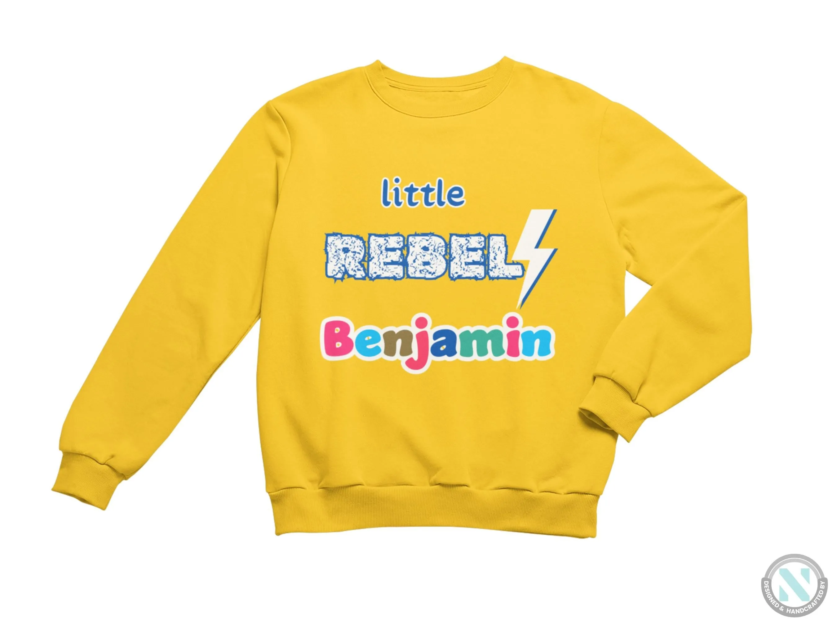Little Rebel Personalized Name Long Sleeve Toddler Boys Sweatshirt