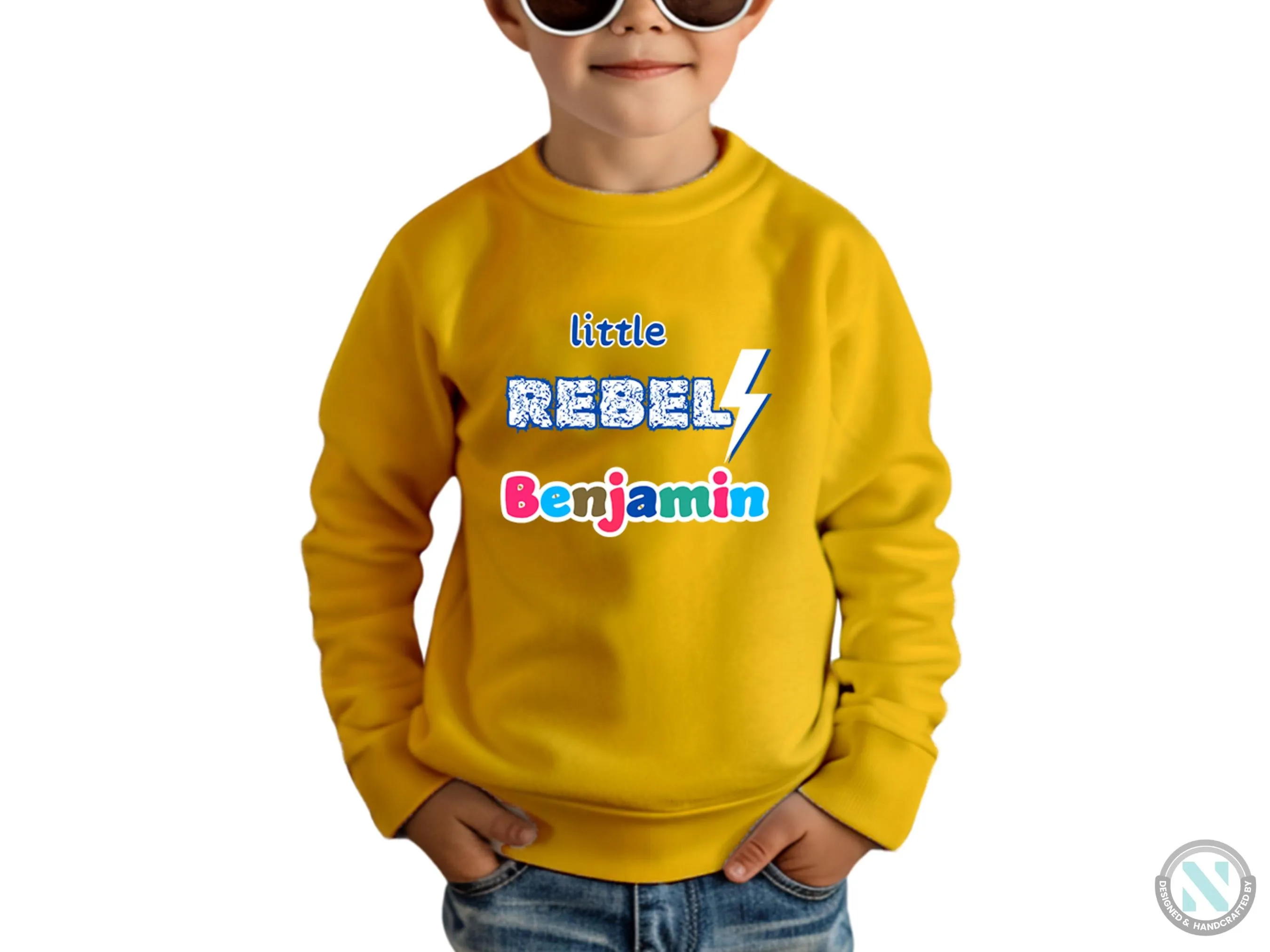 Little Rebel Personalized Name Long Sleeve Toddler Boys Sweatshirt