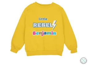 Little Rebel Personalized Name Long Sleeve Toddler Boys Sweatshirt