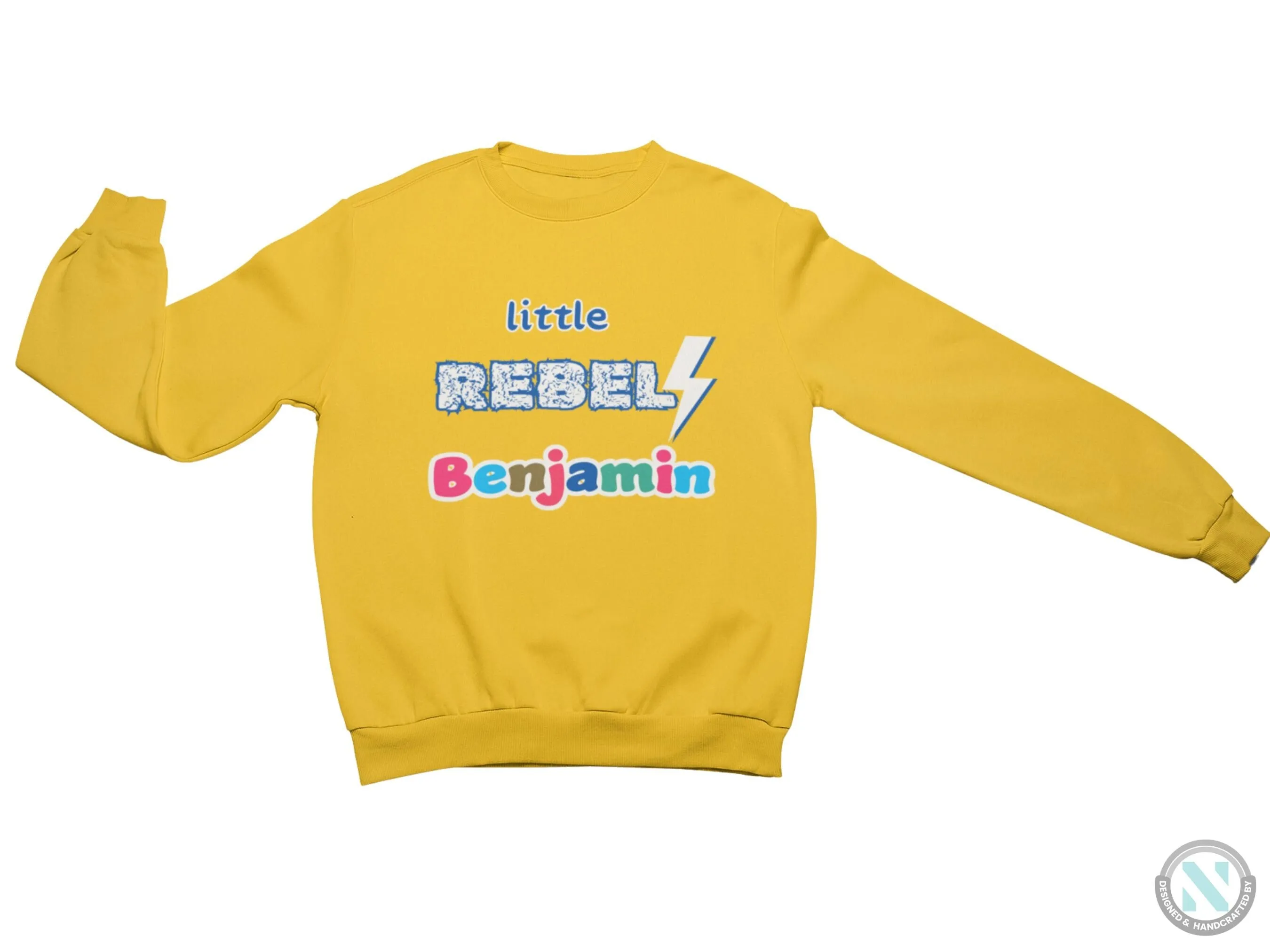 Little Rebel Personalized Name Long Sleeve Toddler Boys Sweatshirt