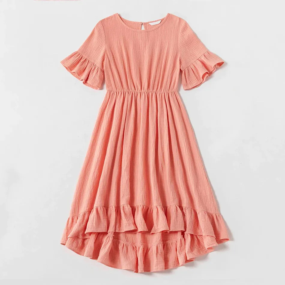 Matching Family Outfits Mommy and Me Pink Mother Daughter Dress