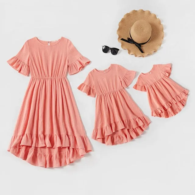 Matching Family Outfits Mommy and Me Pink Mother Daughter Dress