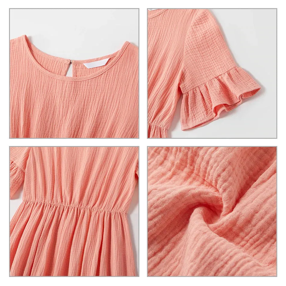 Matching Family Outfits Mommy and Me Pink Mother Daughter Dress