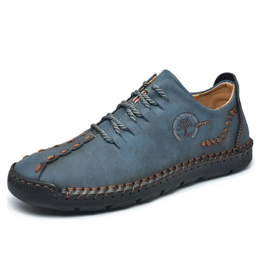 Men's handmade leather casual sneakers loafers