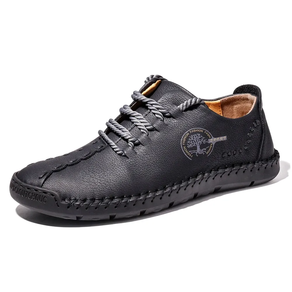 Men's handmade leather casual sneakers loafers