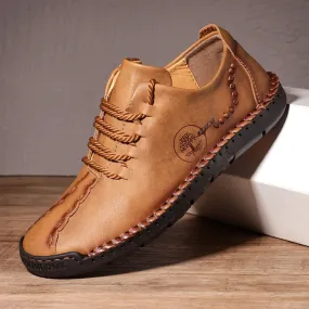 Men's handmade leather casual sneakers loafers