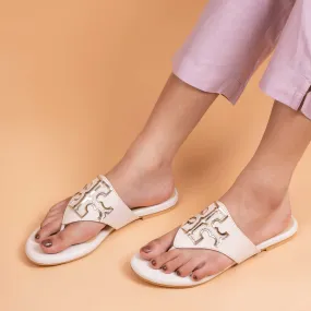 Metallic Detail Flat - Cream