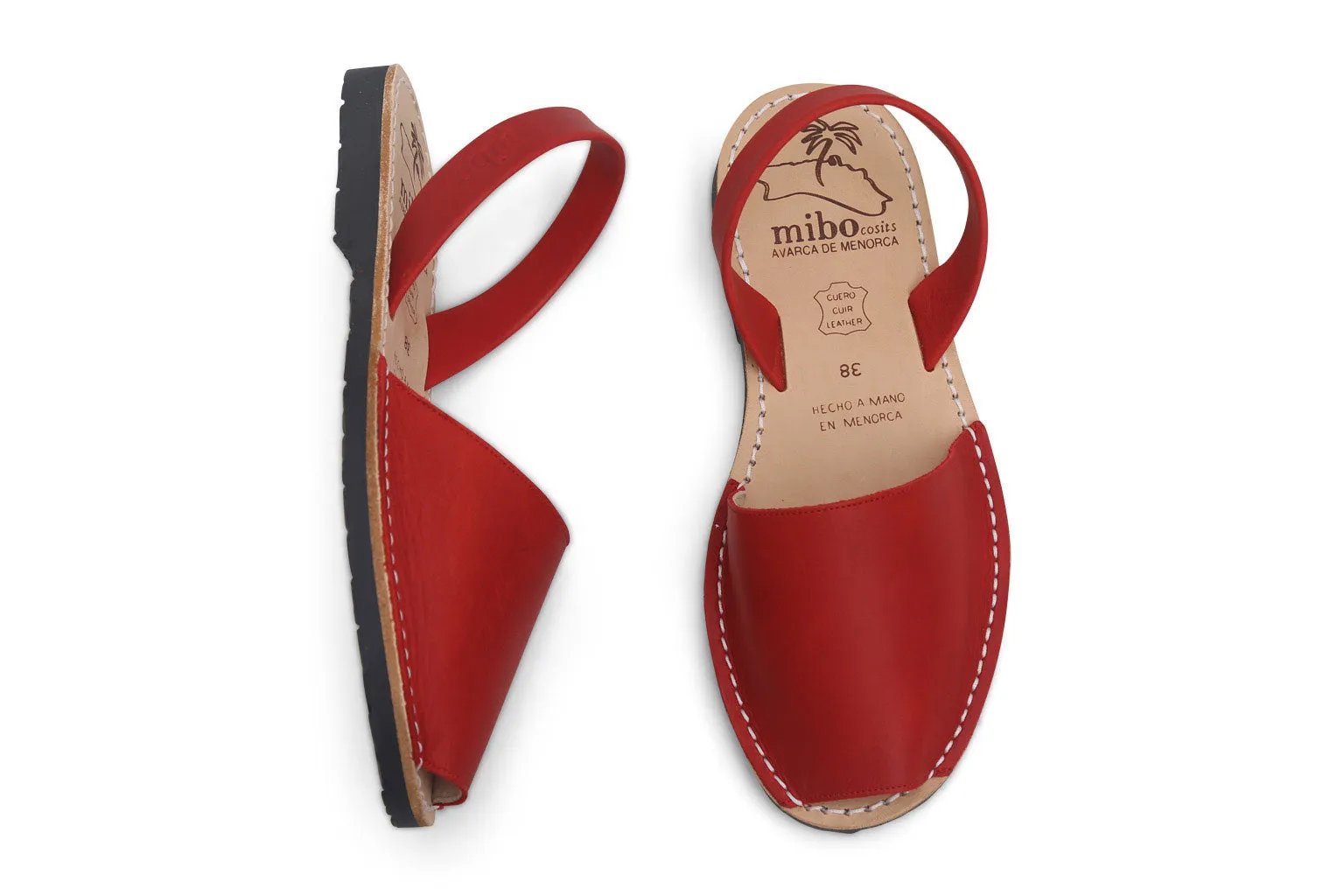 Mibo Avarcas Red Menorcan Sandals