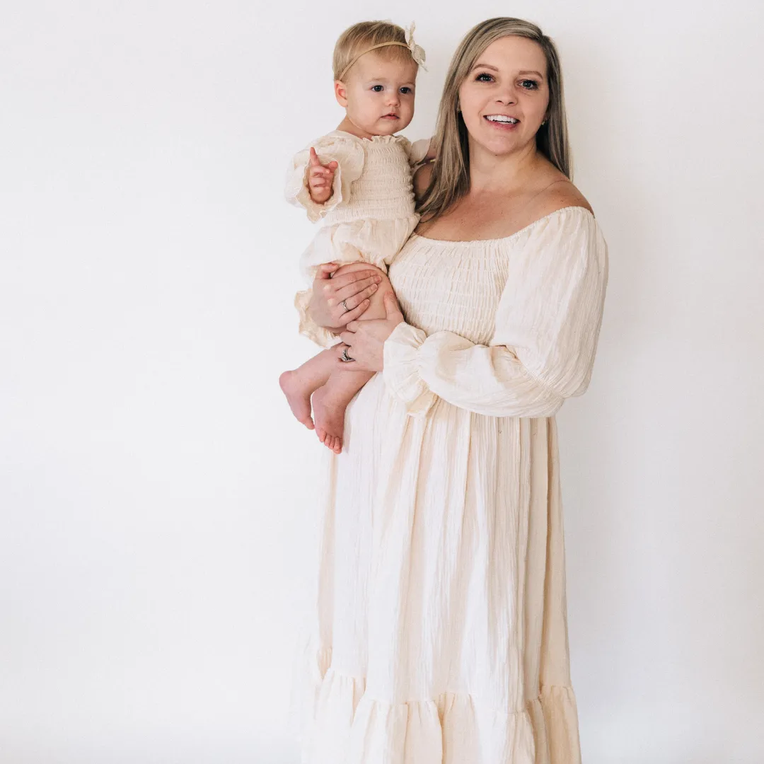 Muslin Puffed Sleeve Mommy & Me Dress - Infant