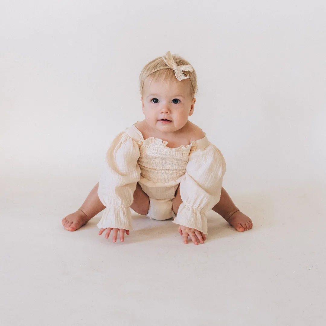 Muslin Puffed Sleeve Mommy & Me Dress - Infant