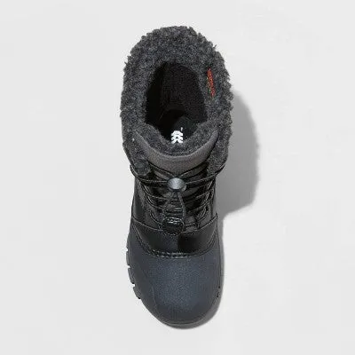 New - All In Motion Kids Faux Fur Elastic Laces Ankle Winter Boots Waterproof