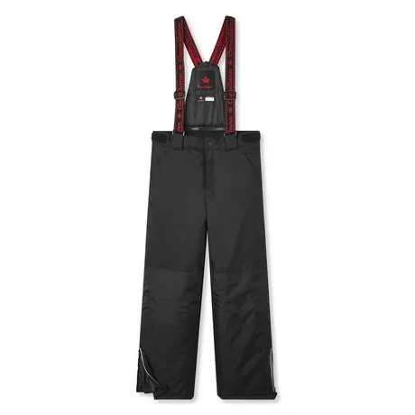 New Kids Canadiana Snow pants in black with removable suspenders, Sz M (7-8)