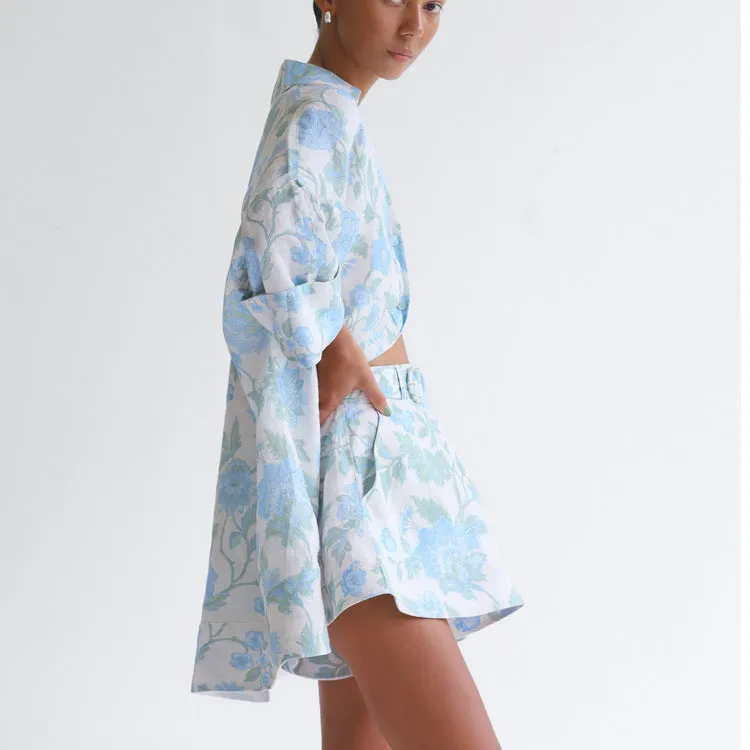 Nora - Floral Print Shirt Set