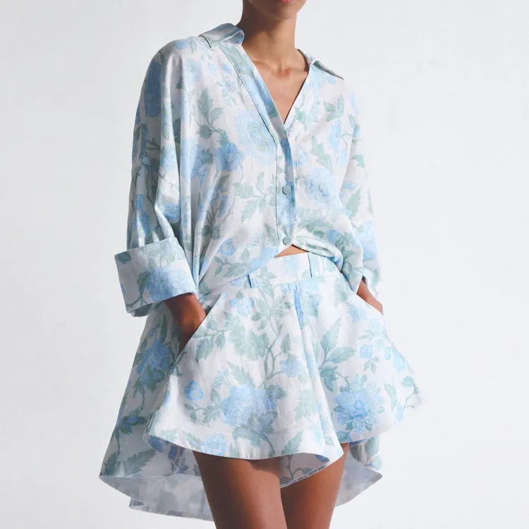 Nora - Floral Print Shirt Set