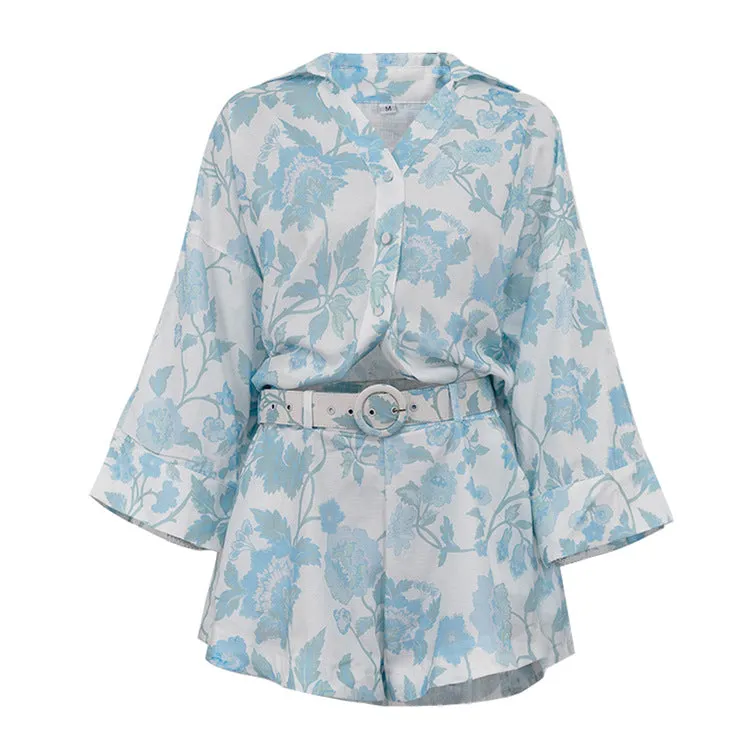 Nora - Floral Print Shirt Set