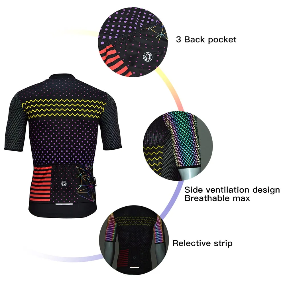 Nsqured Reflective Men's Pro Cycling Jersey