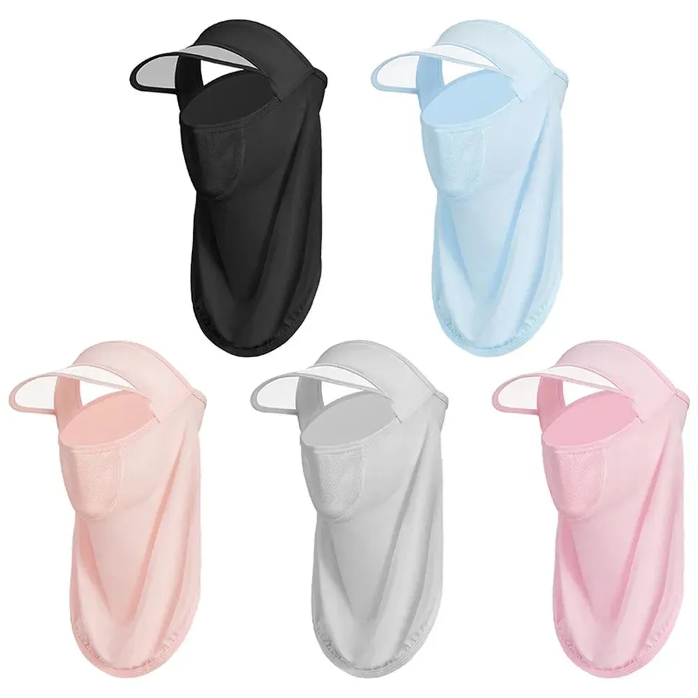 Outdoor Cycling Ice Silk Sunscreen Mask Men Women Riding UV Protect Neckline Sun Proof Mask Summer Face Cover With Brim