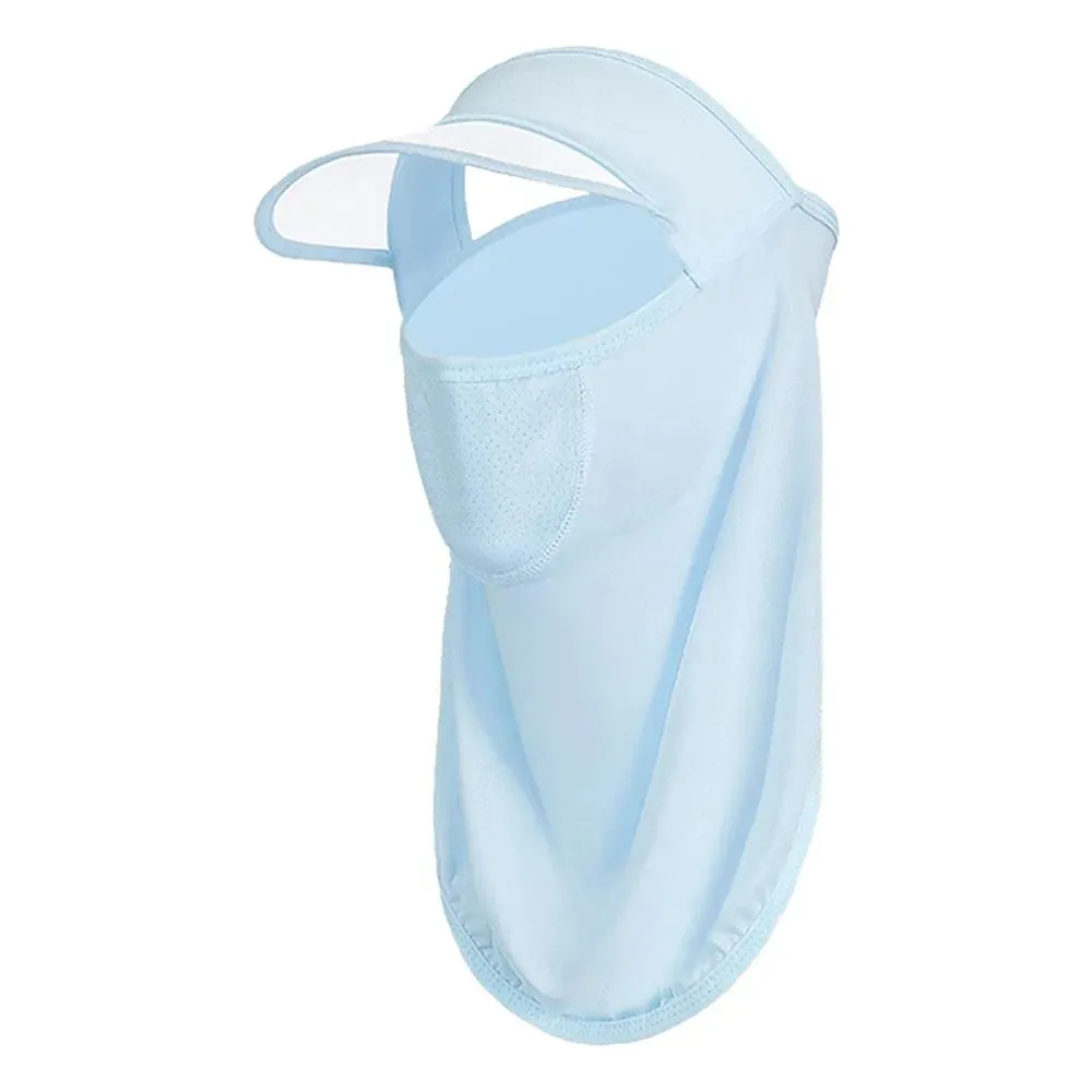 Outdoor Cycling Ice Silk Sunscreen Mask Men Women Riding UV Protect Neckline Sun Proof Mask Summer Face Cover With Brim