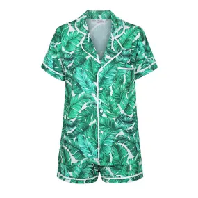 Personalised Men's Satin Pyjama Set - Hamptons Short Sleeve