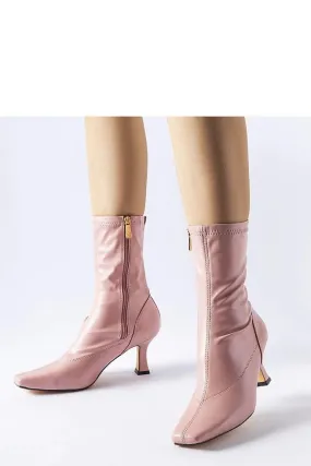 Pink low-heeled boots