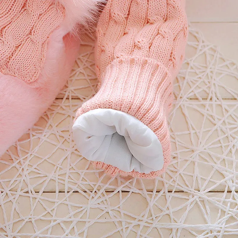 Plush Baby Jacket Thicken Warm Winter Jackets For Girls Fashion Infant Hooded Coat Outwear 1-4 Year Toddler Girl