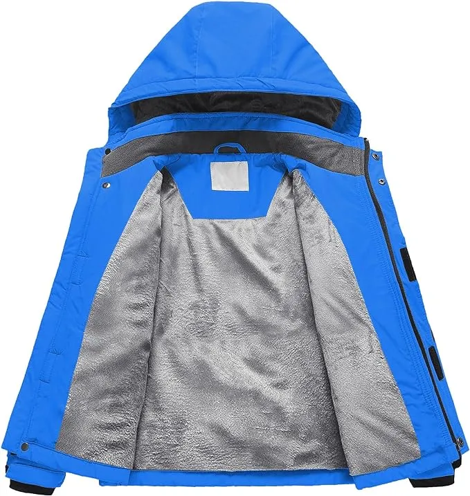 Pursky Boy's Waterproof Ski Jacket Kids Winter Snow Coats Fleece Raincoats Parka