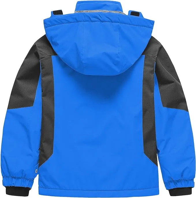 Pursky Boy's Waterproof Ski Jacket Kids Winter Snow Coats Fleece Raincoats Parka