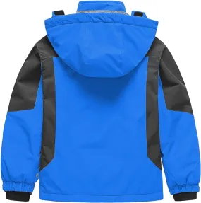 Pursky Boy's Waterproof Ski Jacket Kids Winter Snow Coats Fleece Raincoats Parka