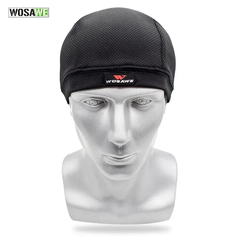 Quick Dry Cycling Cap Breathable gear Bicycle Motorcycle Helmet Sweat Inner Cap Summer Racing Hat Headwear Skull Beanie