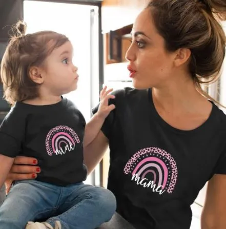 Rainbow Leopard Matching Mama & Mini Tees