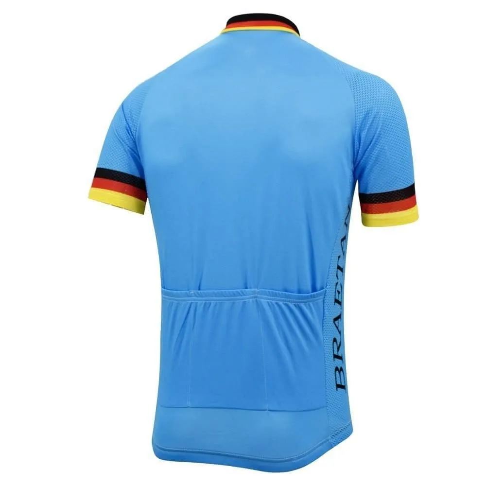 Retro Blue Germany Deutschland Cycling Jersey