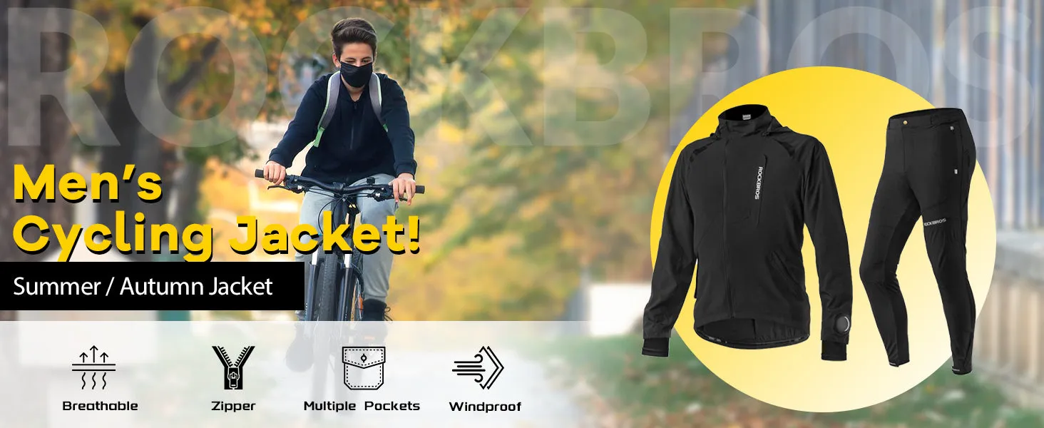 ROCKBROS Men's Breathable Cycling Clothing Set for Summer and Autumn